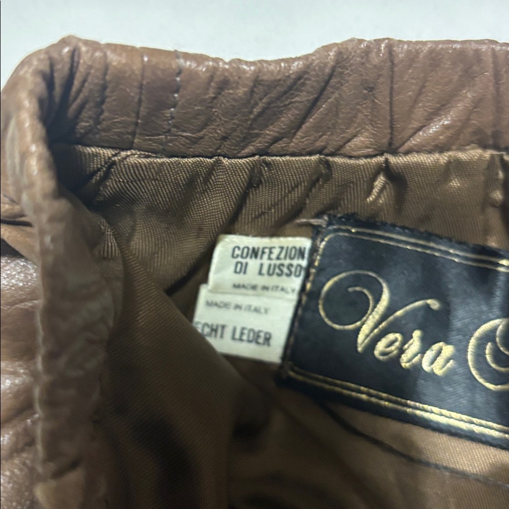 Brown Leather Skirt - Picture 2 of 3